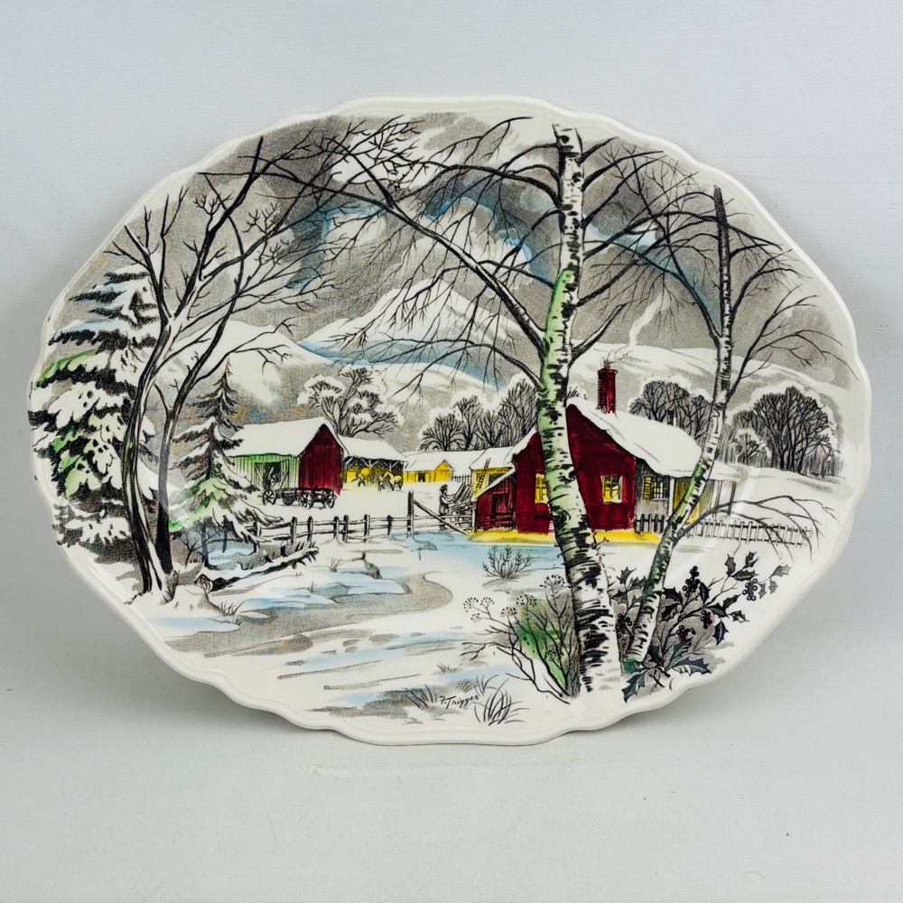 J&G Meakin Welcome Home 12" Oval Serving Platter English Staffordshire